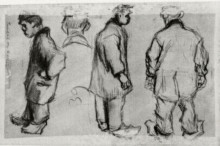 Копия картины "studies of three peasants and a head" художника "ван гог винсент"