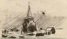 Репродукция картины "the old tower in the snow" художника "ван гог винсент"