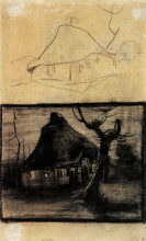 Копия картины "two studies of a cottage" художника "ван гог винсент"