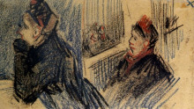 Репродукция картины "two women in a balcony box" художника "ван гог винсент"