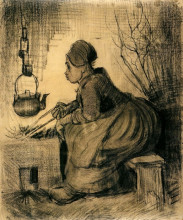 Картина "woman by a hearth" художника "ван гог винсент"