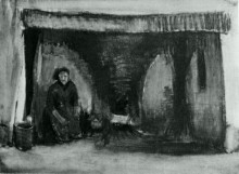 Картина "woman by the fireplace" художника "ван гог винсент"