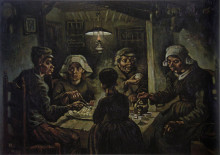 Репродукция картины "едоки картофеля" художника "ван гог винсент"