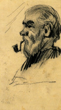 Репродукция картины "head of an old man" художника "ван гог винсент"