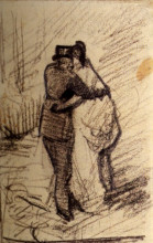 Копия картины "a man and a woman seen from the back" художника "ван гог винсент"