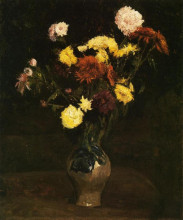 Репродукция картины "basket of carnations and zinnias" художника "ван гог винсент"