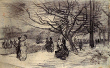 Копия картины "figures in a park" художника "ван гог винсент"