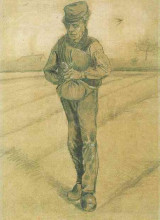 Копия картины "sower with hand in sack" художника "ван гог винсент"