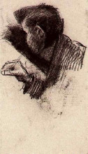 Репродукция картины "man, drawing or writing" художника "ван гог винсент"