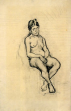 Репродукция картины "seated female nude" художника "ван гог винсент"