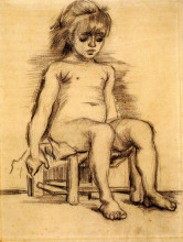 Репродукция картины "seated girl seen from the front" художника "ван гог винсент"