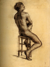 Картина "seated male nude seen from the back" художника "ван гог винсент"