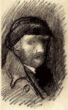 Репродукция картины "self-portrait with cap" художника "ван гог винсент"