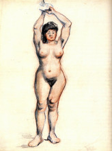 Копия картины "standing female nude seen from the front" художника "ван гог винсент"