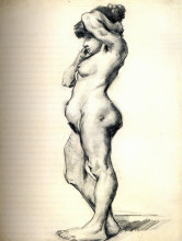 Репродукция картины "standing female nude seen from the side" художника "ван гог винсент"