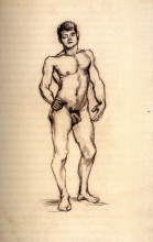 Копия картины "standing male nude seen from the front" художника "ван гог винсент"