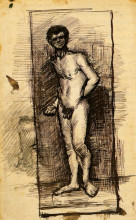 Копия картины "standing male nude seen from the front" художника "ван гог винсент"