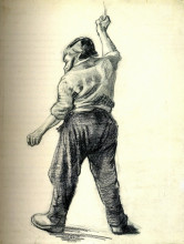 Репродукция картины "standing man seen from the back" художника "ван гог винсент"