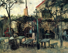 Картина "terrace of a cafe on montmartre &quot;la guinguette&quot;" художника "ван гог винсент"