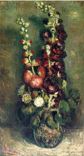Копия картины "vase of hollyhocks" художника "ван гог винсент"