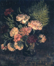 Репродукция картины "vase with carnations" художника "ван гог винсент"