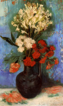 Картина "vase with carnations and other flowers" художника "ван гог винсент"