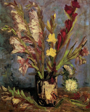Репродукция картины "vase with gladioli" художника "ван гог винсент"