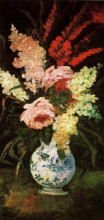 Картина "vase with gladioli and lilac" художника "ван гог винсент"
