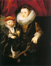 Репродукция картины "молодая женщина с ребенком" художника "ван дейк антонис"