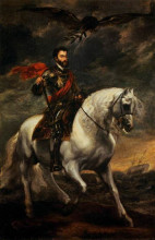 Репродукция картины "император карл v на коне" художника "ван дейк антонис"