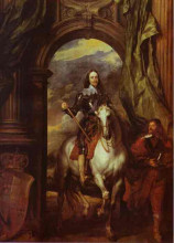 Картина "конный портрет карла i, короля англии с сеньором де сен-антуаном" художника "ван дейк антонис"