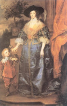 Картина "королева генриетта мария и её карлик сэр джеффри хадсон" художника "ван дейк антонис"