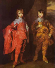 Копия картины "джордж вильерс, 2-й герцог букингемский и его брат лорд фрэнсис вилье" художника "ван дейк антонис"