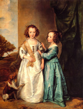 Репродукция картины "портрет филадельфии и елизаветы кэри" художника "ван дейк антонис"