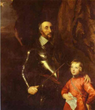 Копия картины "томас говард, 2-й граф арундельский и суррейский со своим внуком лордом малтраверсом" художника "ван дейк антонис"