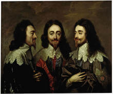 Репродукция картины "карл i в трёх профилях" художника "ван дейк антонис"