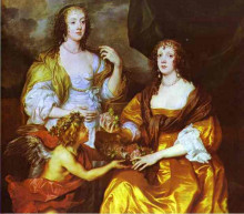 Репродукция картины "леди элизабет тимблби и дороти, виконтесса андоверская" художника "ван дейк антонис"