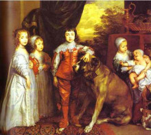 Репродукция картины "пять старших детей карла i" художника "ван дейк антонис"