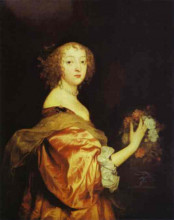 Репродукция картины "портрет леди д&#39;обиньи" художника "ван дейк антонис"
