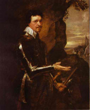 Картина "томас вентворт, 1-й граф страффордский в доспехах" художника "ван дейк антонис"