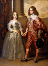 Картина "вильгельм ii, принц оранский и принцесса генриетта мария стюарт, дочь карла i английского" художника "ван дейк антонис"