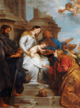 Копия картины "дева мария с младенцем и святые" художника "ван дейк антонис"