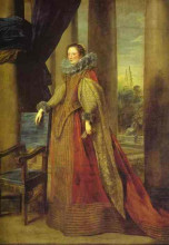 Репродукция картины "портрет дамы, предположительно маркизы джеронимы спинолы" художника "ван дейк антонис"