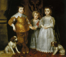 Картина "портрет трёх старших детей карла i" художника "ван дейк антонис"