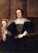 Копия картины "жена и дочь колина де ноле" художника "ван дейк антонис"