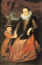 Копия картины "портрет сюзанны фурмен и ее дочери" художника "ван дейк антонис"