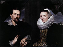 Картина "двойной портрет художника франса снейдерса и его жены" художника "ван дейк антонис"