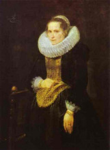 Репродукция картины "портрет фламандской дамы" художника "ван дейк антонис"