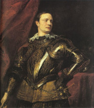 Репродукция картины "портрет молодого генерала" художника "ван дейк антонис"