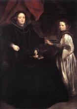 Копия картины "портрет порции империале и ее дочери" художника "ван дейк антонис"